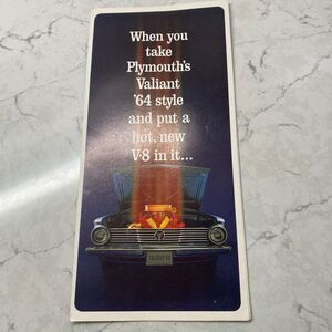 Vintage 1964 Plymouth Valiant V.8 Automobile Dealer & Showroom Sales Brochure